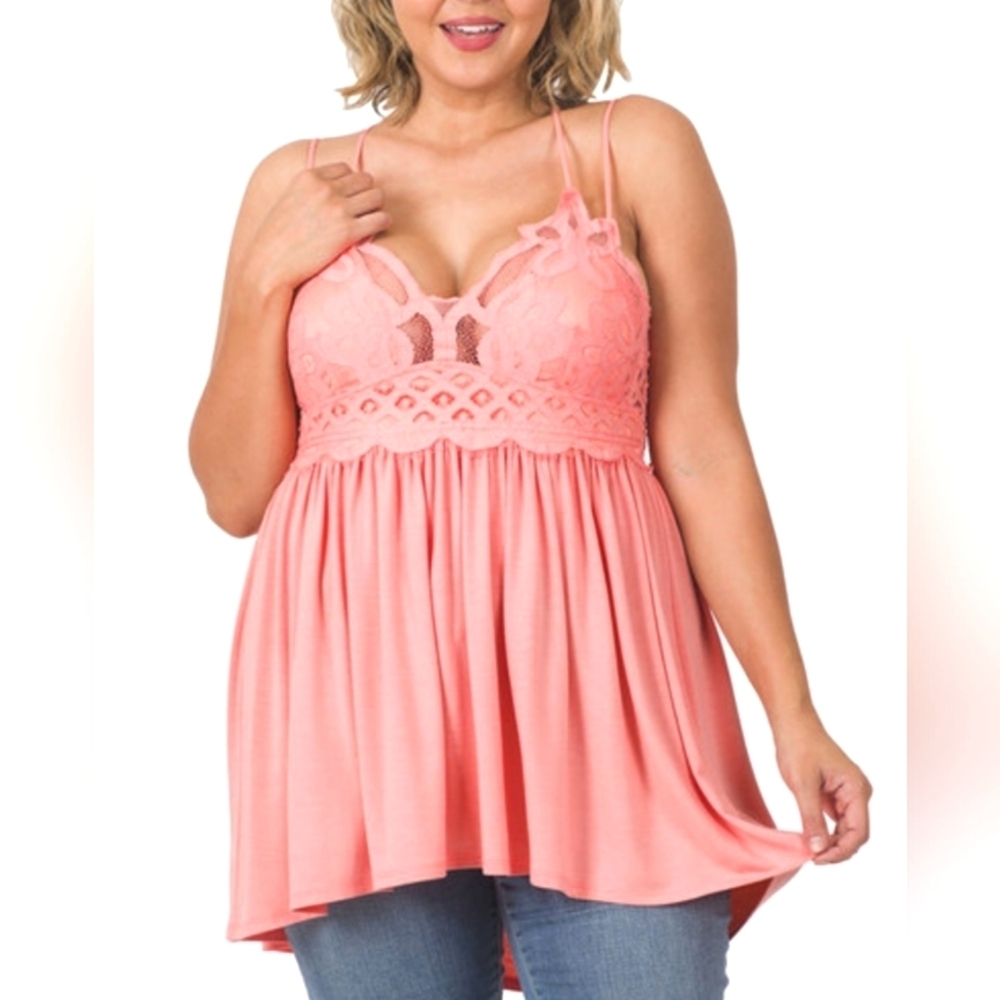 NWOT Boho Top By Zenana Outfitters in Coral 1X